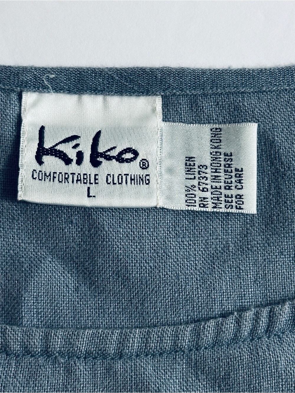 Kiko 100% Linen Blue  2-Piece Set Button-Front Jacket & Midi Dress Women size L - Picture 5 of 12